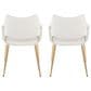 Lumisource Curvo Arm Chair with White Upholstered in Gold (Set of 2), , large