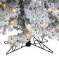 The Gerson Company 9" Pre-Lit Artificial Heavy Flocked Layered Spruce with White Lights in Green, , large