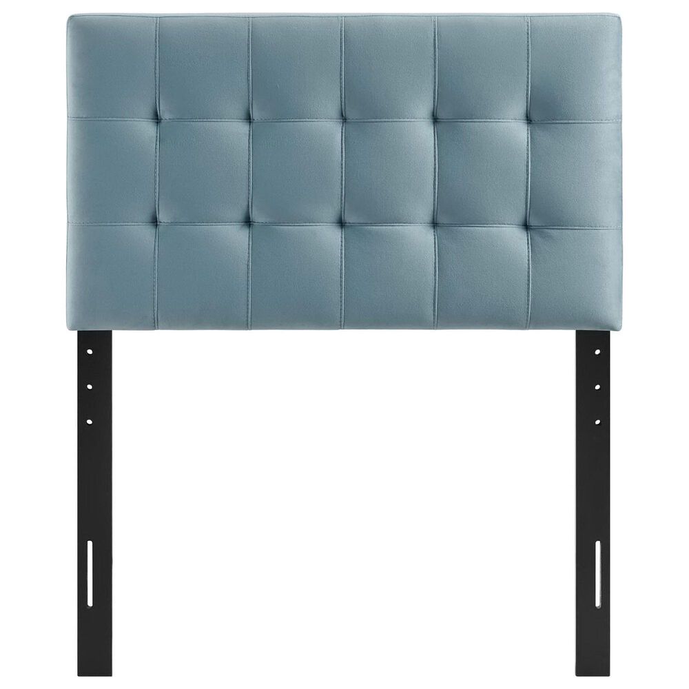 Modway Lily Biscuit Tufted Performance Velvet Twin Headboard in Light Blue, , large