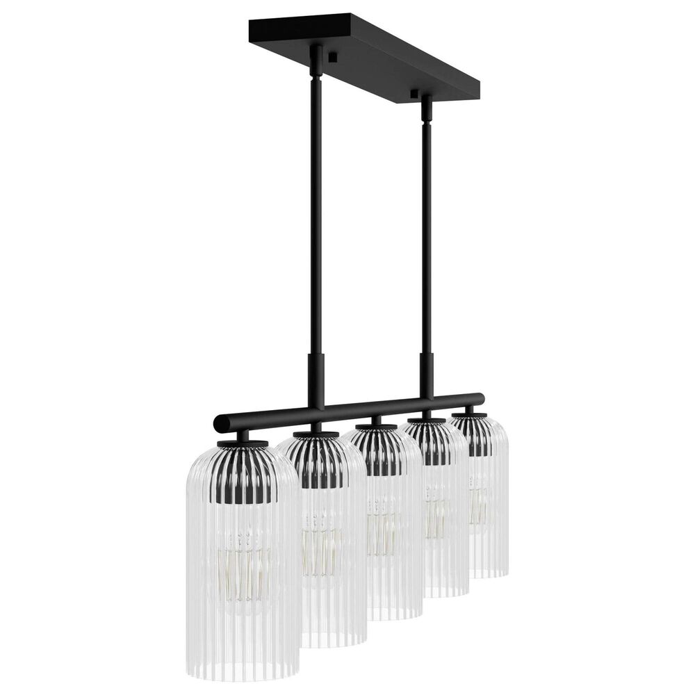 Hunter Beverly Glen Jasmine Roth 5-Light Island Chandelier in Matte Black, , large