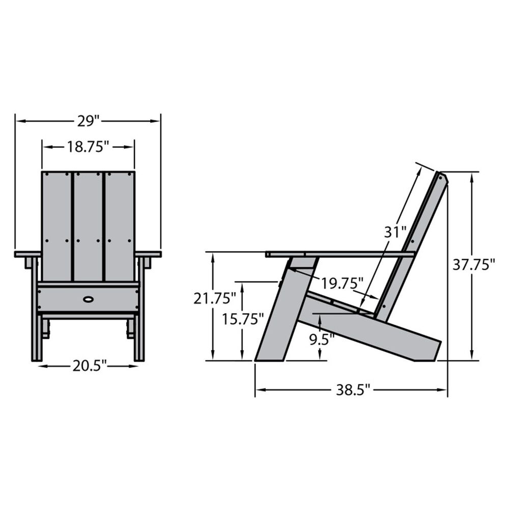 Highwood USA Italica Modern Adirondack Chair in White, , large