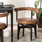 Baxton Studio Delacruz Swivel Arm Chair in Black, , large