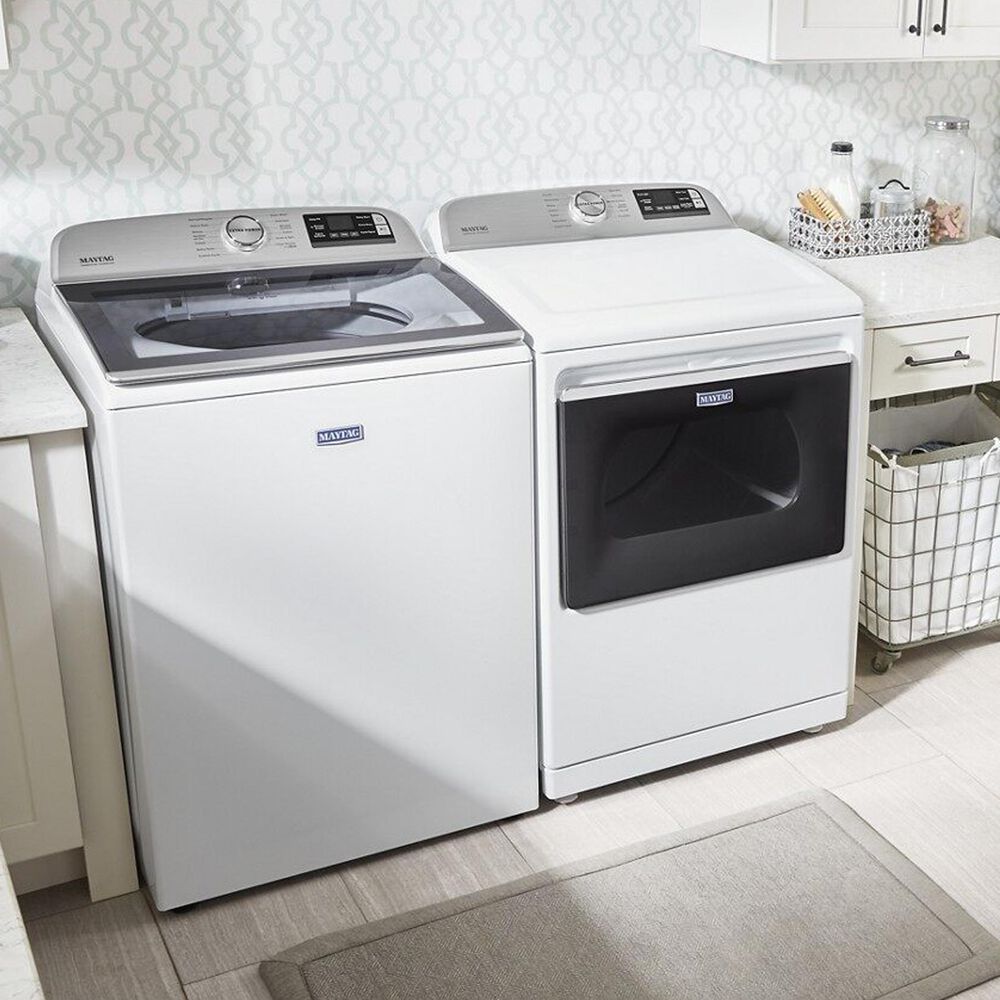 Maytag 5.3 Cu. Ft. Top Load Washer with Extra Power Button in White NFM