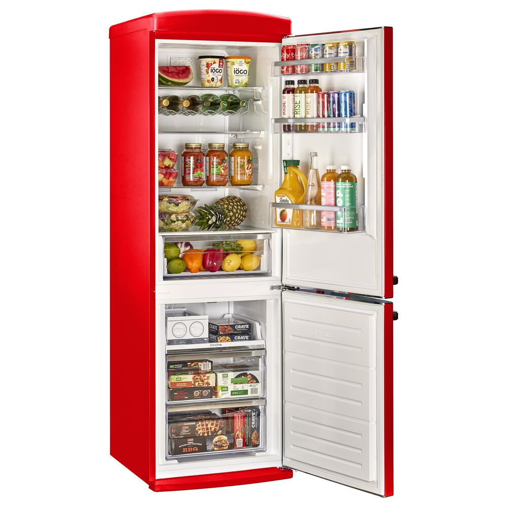 Unique Appliances Classic Retro 12 Cu. Ft. Bottom Freezer Regfrigerator In Candy Apple Red, , large