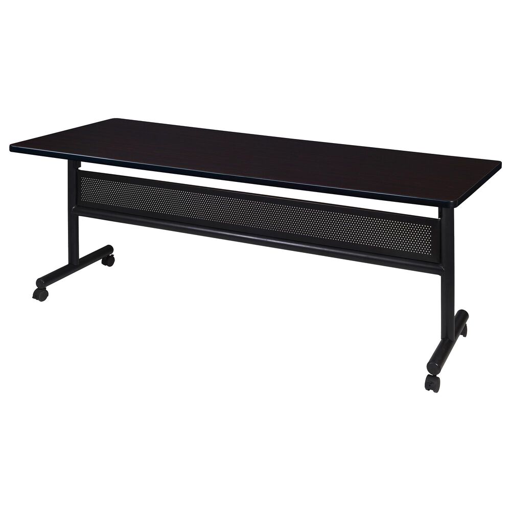 Regency Global Sourcing Kobe 72" x 30" Mobile Training Table with Modesty in Mocha Walnut, , large