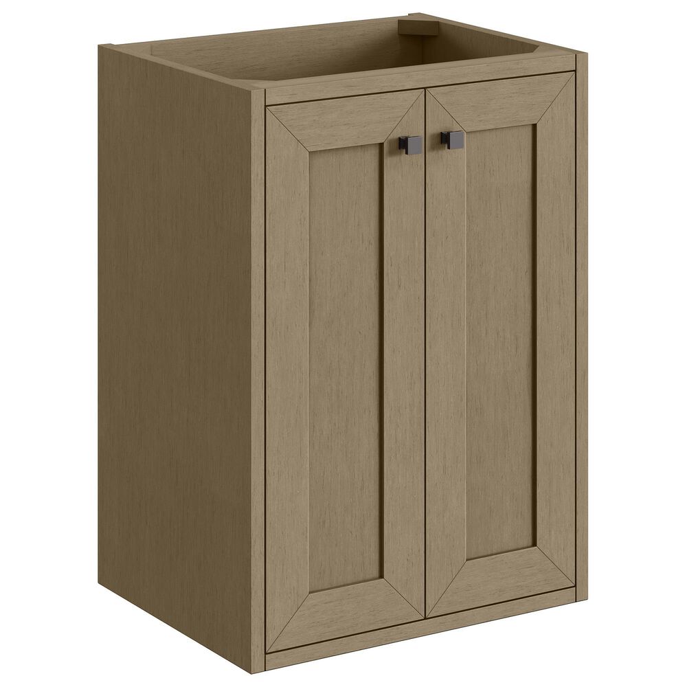 James Martin Vanities Chianti 20" Single Bathroom Vanity in Walnut Whisper and Brushed Nickel with 2 cm White Glossy Composite Stone Top and Rectangular Sink, , large