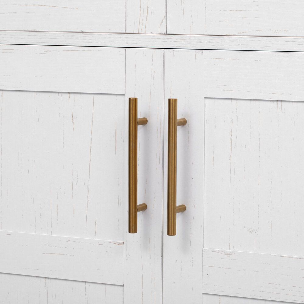 HOMLUX 71" Tall Arched Kitchen Pantry Cabinet with Door Shelves, Farmhouse Kitchen Storage Cabinet with Open &amp; Adjustable Shelves, Hidden Drawer &amp; Glass Door, Cupboard for Kitchen, Dining Room, White, , large