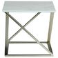 Steve Silver Zurich End Table in White and Pewter, , large