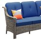 HOMLUX 5-Piece Patio Conversation Set with Two Ottomans in Navy Blue, , large