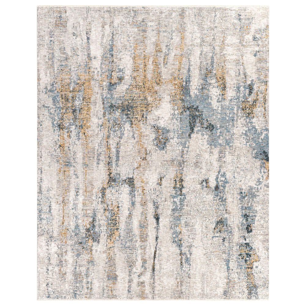 Surya Cardiff CDF-2306 Medium Gray, Light Blue, Mustard and Dark Blue 7"10" x 10"2" Area Rug, , large