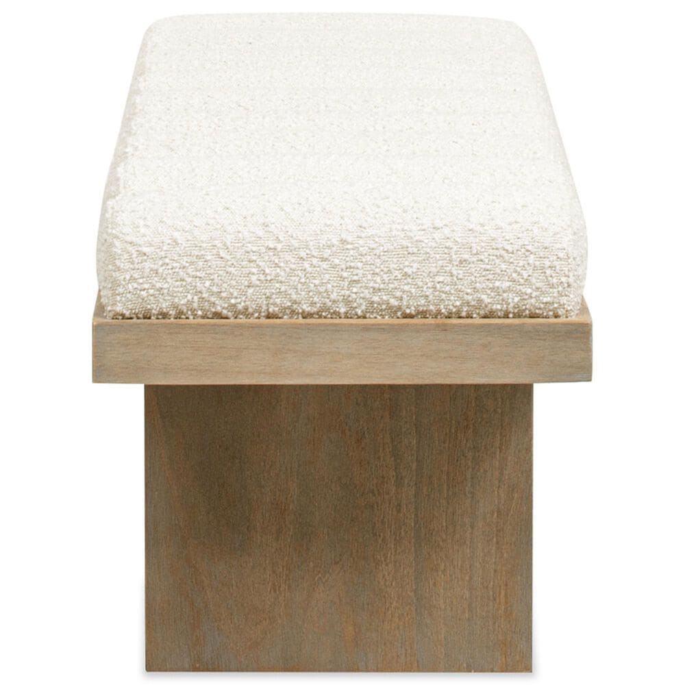 Jennifer Taylor Home Bella Accent Bench with Ivory White Upholstered in Natural, , large