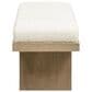 Jennifer Taylor Home Bella Accent Bench with Ivory White Upholstered in Natural, , large