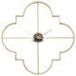 Maple and Jade Open Frame Quatrefoil Decorative Wall Clock in Satin Gold, , large