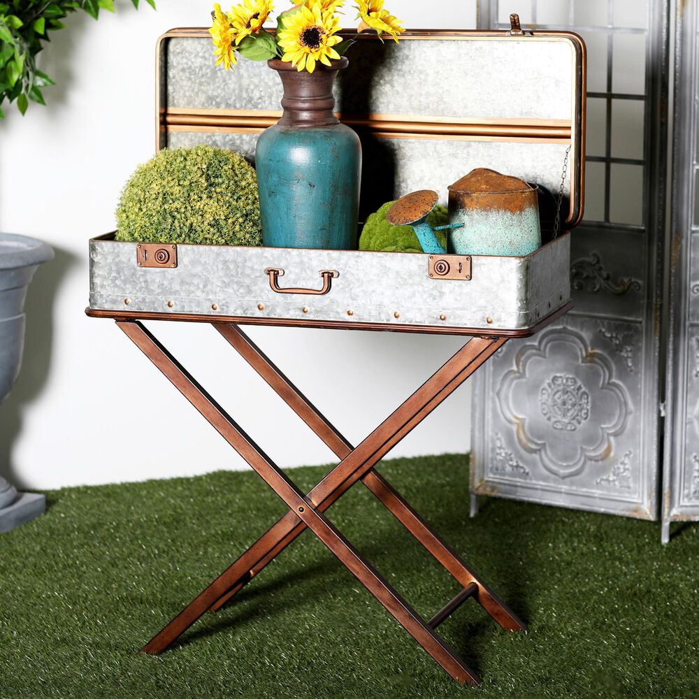 Maple and Jade Accent Table in Grey and Warm Brown, , large