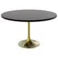 Leisuremod LeisureMod Verve Collection 48 Round Dining Table, Brushed Gold Base with Black MDF Top, , large