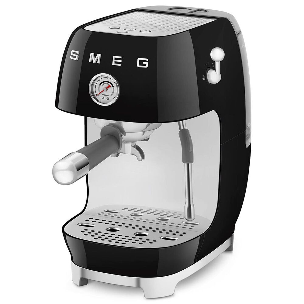 SMEG Retro Style 47 Oz Espresso and Cold Brew Coffee Machine in Matte Black, , large