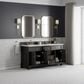 James Martin Vanities Brookfield 72" Double Bathroom Vanity in Black Onyx with 3cm White Zeus Quartz Top and Rectangular Sinks, , large