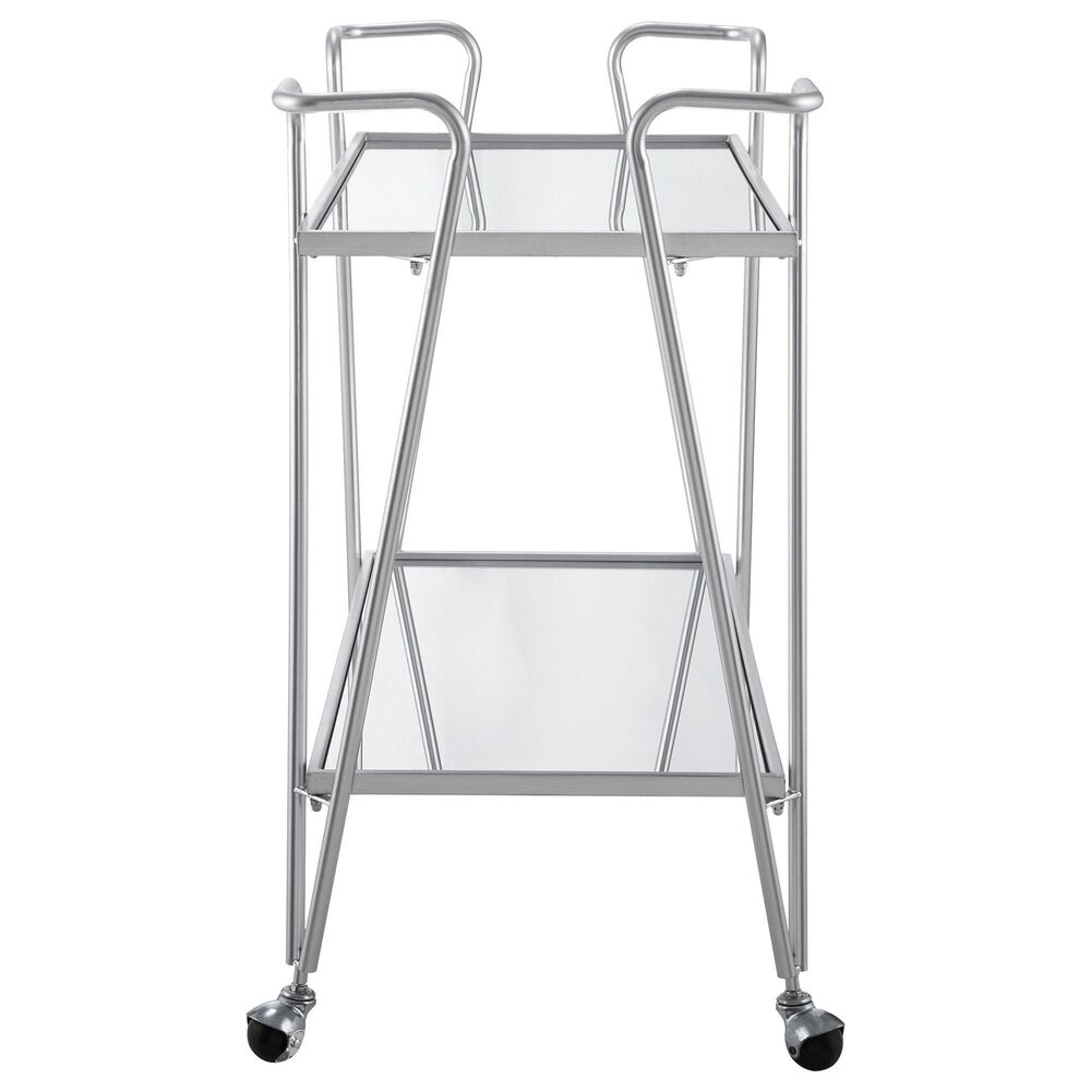 Linon Home Decor Mid-Century Bar Cart in Silver, , large