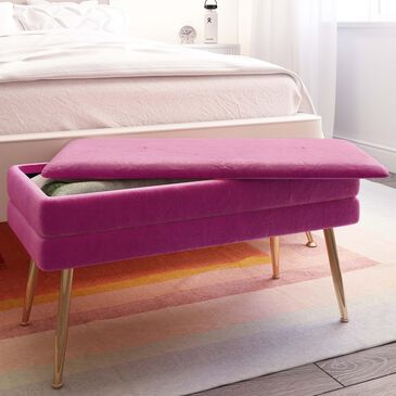Tov Furniture Ziva Storage Bench in Plum, , large