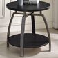 Pacific Landing Round End Table in Dark Grey and Black Nickel, , large