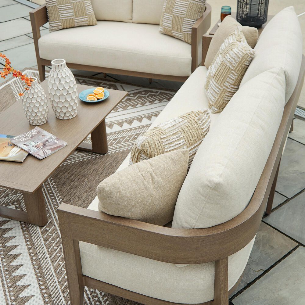 Ashley Serene Bay Patio Sofa in White, , large