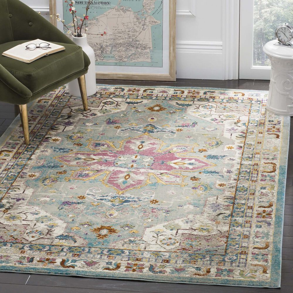 Safavieh Aria 3&#39; x 5&#39; Green and Creme Area Rug, , large