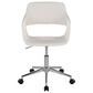 LumiSource Margarite Swivel Task Chair with White Faux Leather Cushion in Chrome, , large