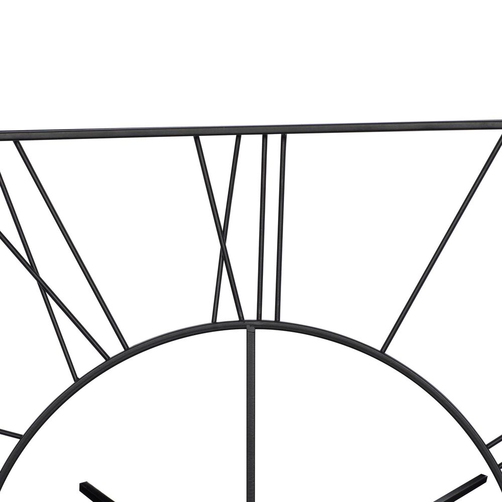 Maple and Jade Open Frame Square Decorative Wall Clock in Matte Black, , large