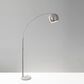 Adesso Astoria Arc Lamp in Brushed Steel and White Marble, , large