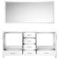 Lexora Home Jacques 72" Double Bathroom Vanity Cabinet Only in White and 70" Mirror, , large