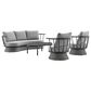 Blue River Monk 4-Piece Patio Conversation Set in Dark Gray and Black, , large