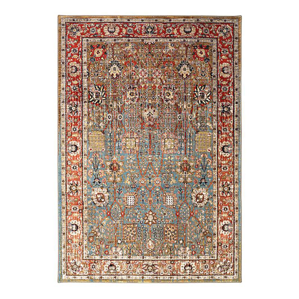 Karastan Spice Market Myanmar 90668 5'3" x 7'10" Aquamarine Area Rug, , large