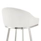 Blue River Eleanor Swivel Barstool with White Cushion in Brushed Stainless Steel, , large
