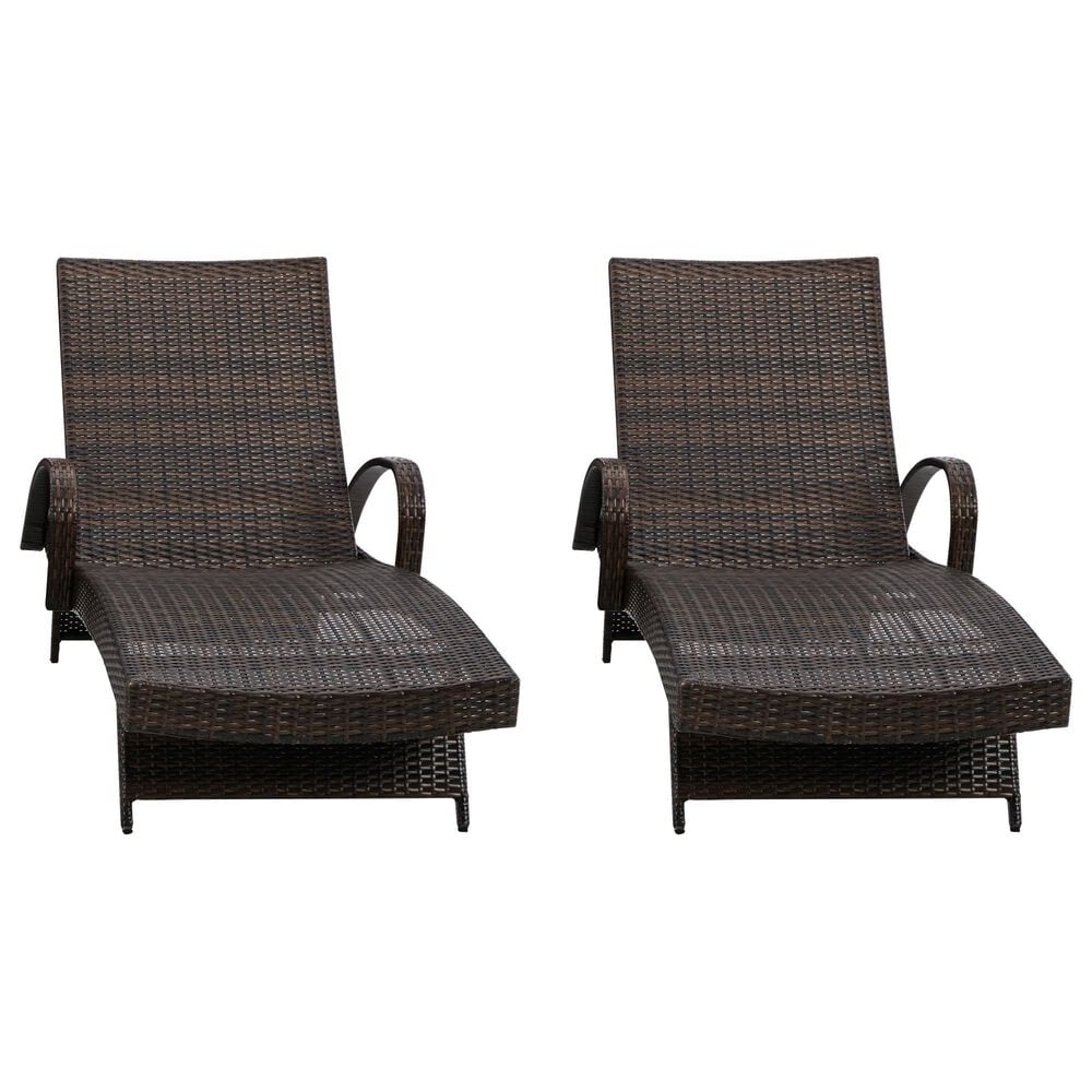 Ashley Kantana Patio Chaise Lounge in Brown (Set of 2), , large
