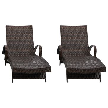 Ashley Kantana Patio Chaise Lounge in Brown (Set of 2), , large