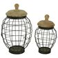 Maple and Jade Farmhouse Decorative Jar in Black and Brown (Set of 2), , large