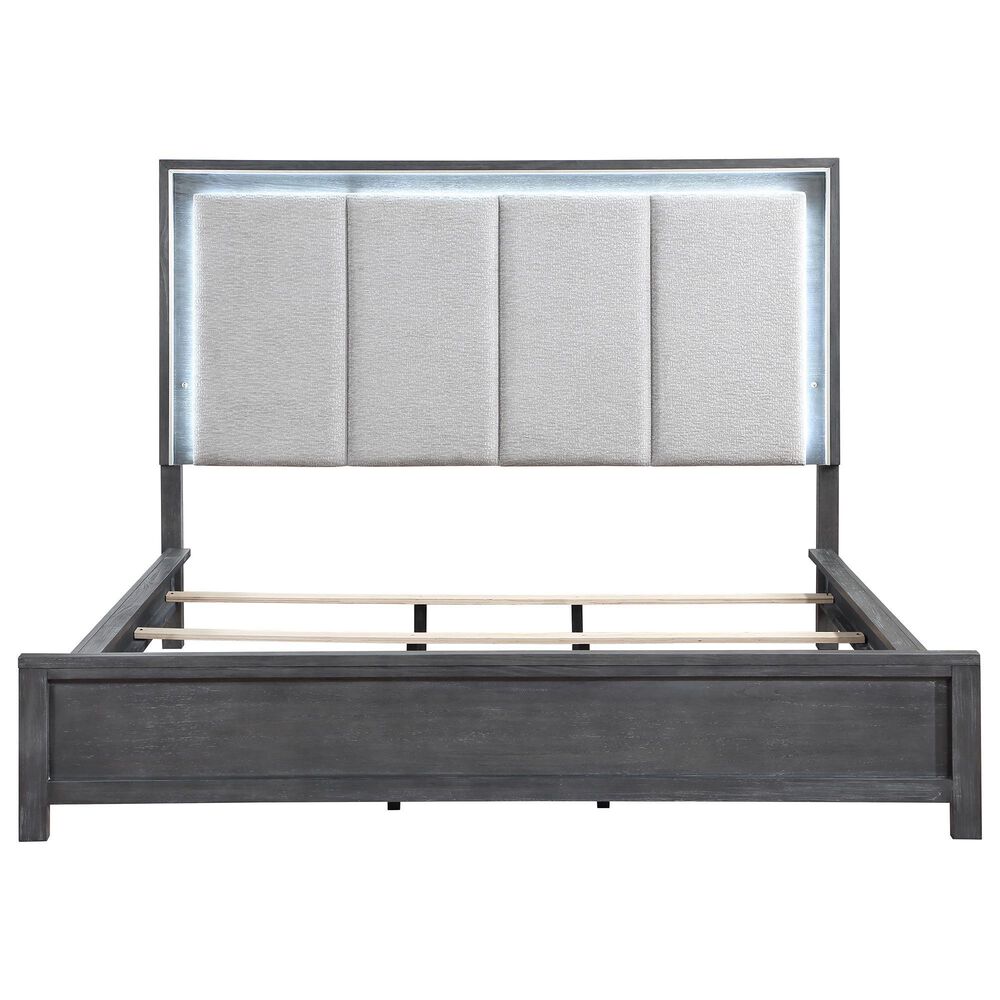 New Heritage Design Odessa 4-Piece Queen Bedroom Set in Charcoal and Silver, , large