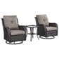 Sunwell Garden 3-Piece Patio Chat Set with Brown Rattan in Gray, , large