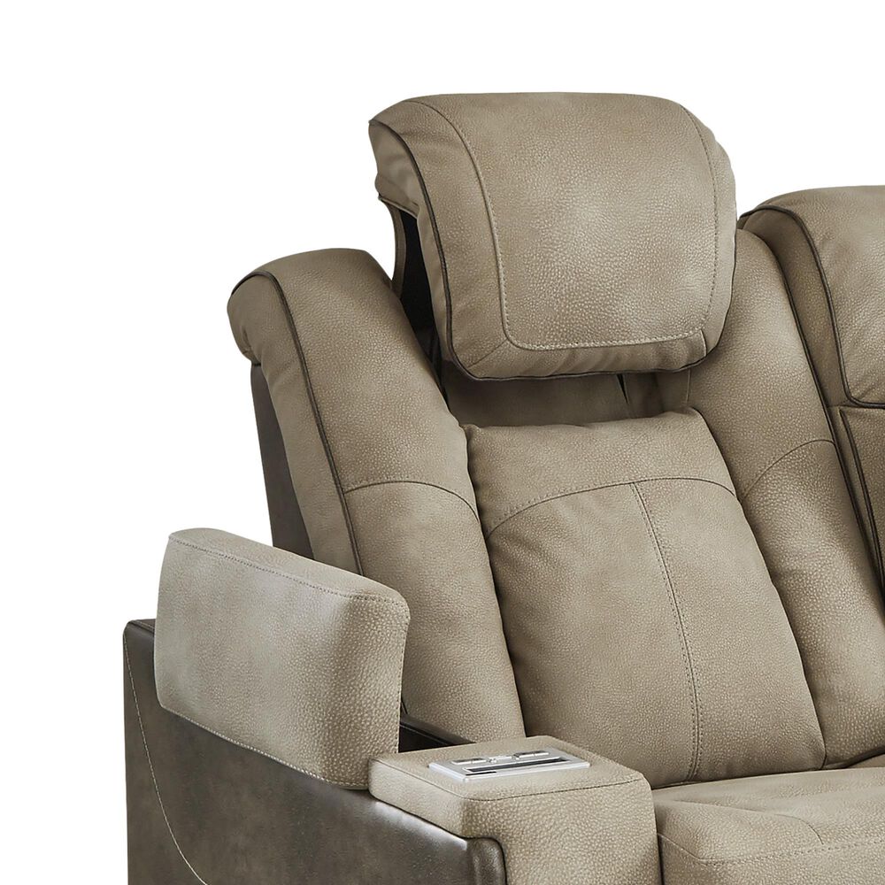 Ashley Next-Gen DuraPella Power Reclining Loveseat with Console in Sand, , large