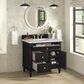 James Martin Vanities Lorelai 36" Single Vanity in Black Onyx with 3 cm Carrara White Marble Top, , large
