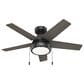 Hunter Burroughs 44" Ceiling Fan with LED Lights in Matte Black, , large