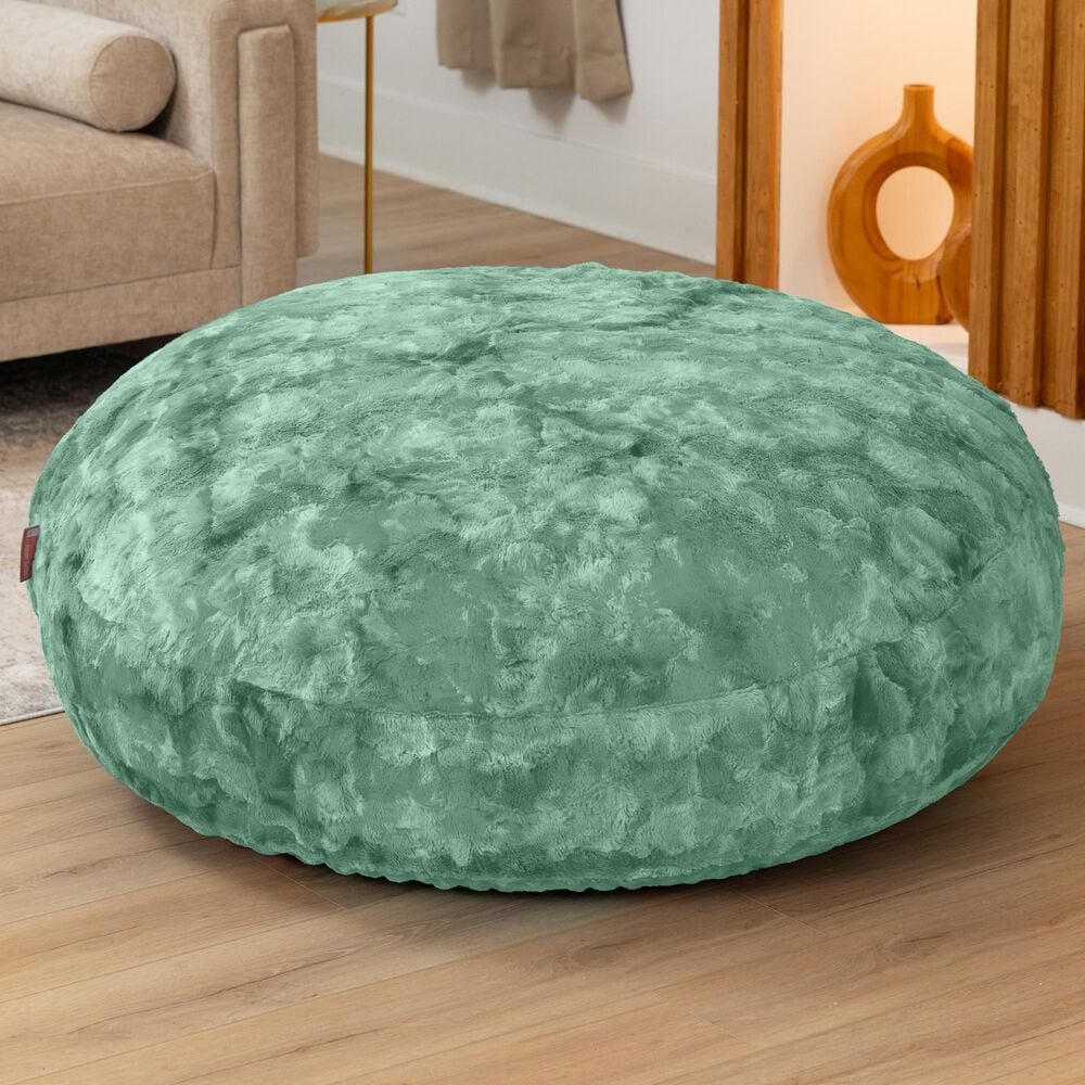 Jaxx Lil' Cuddler Cocoon Jr Kids Faux Fur Bean Bag Lounger in Spearmint Green, , large