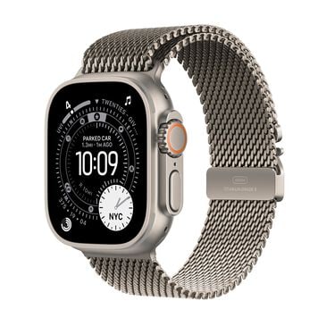 Apple Watch Ultra 3 (GPS+Cellular) 49mm Titanium Case with Titanium Milanese Loop - Large - Natural - (2025), , large