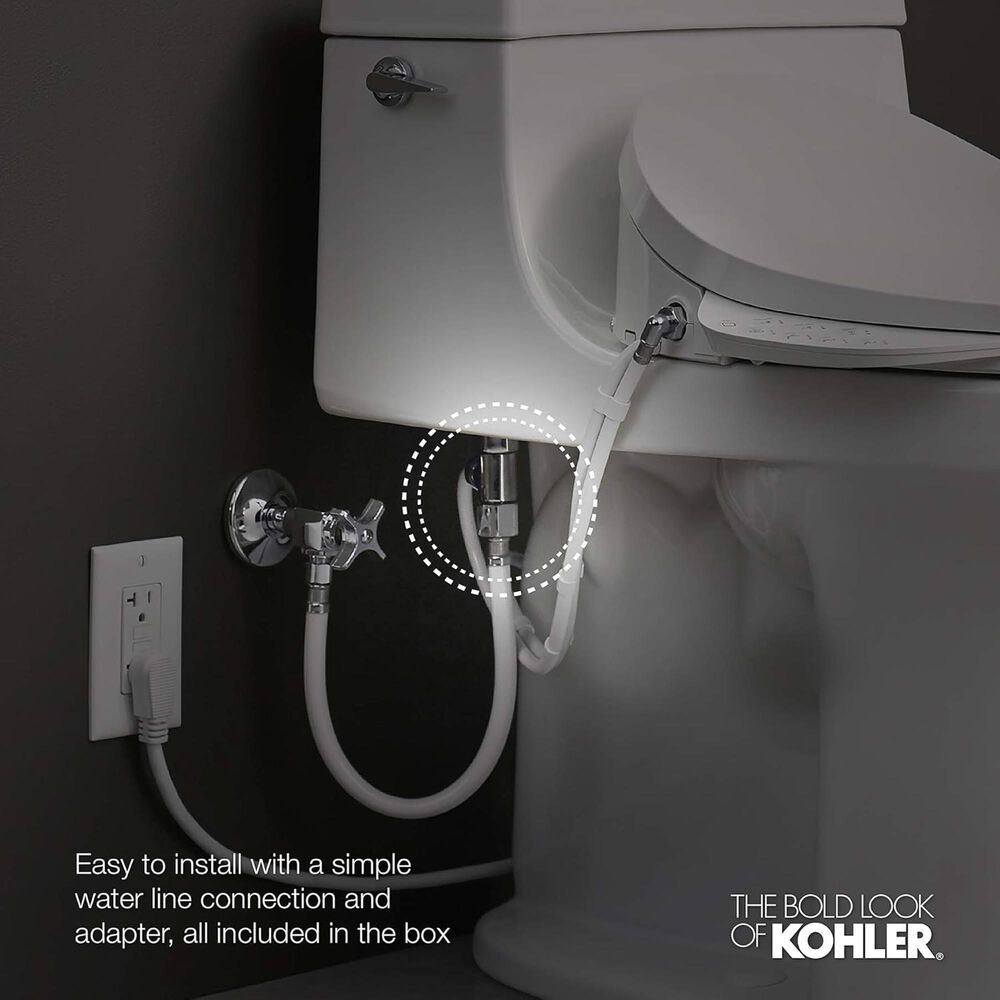 Kohler PureWash E700 Elongated Bidet Toilet Seat with Remote Control in White, , large