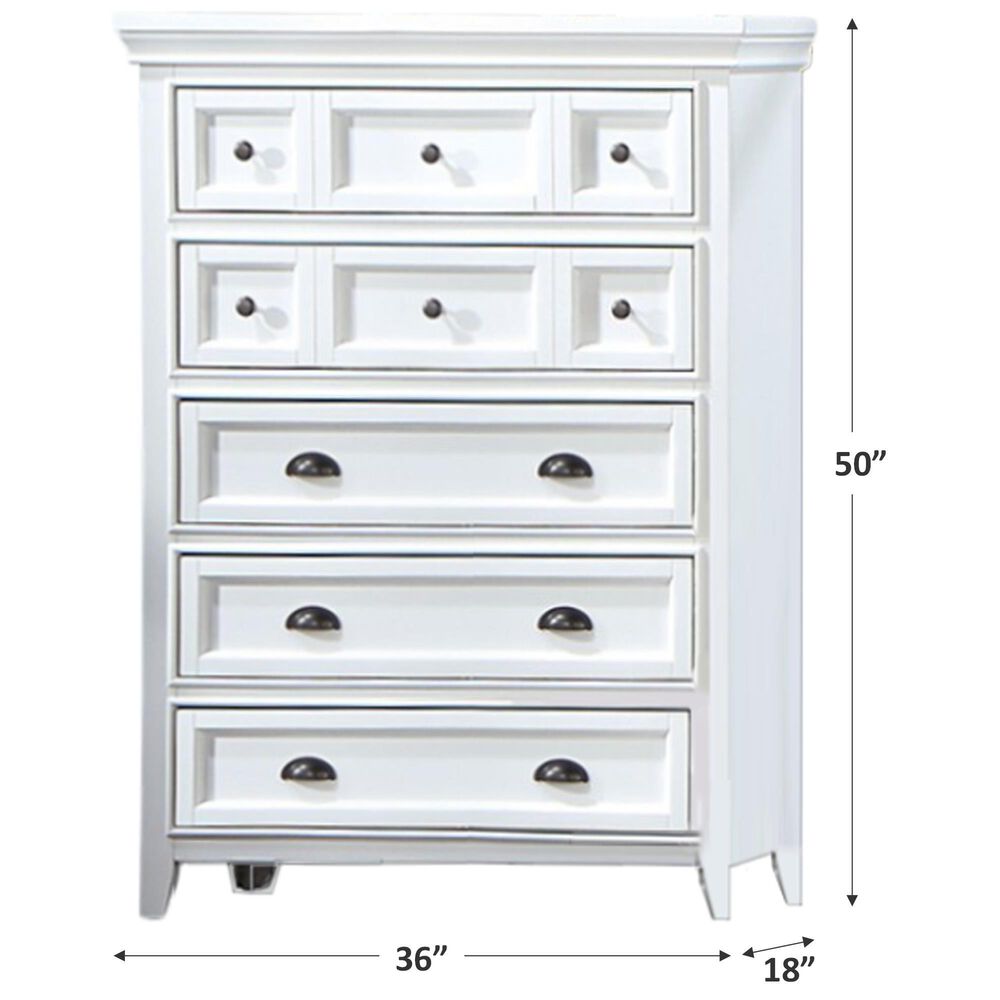 Furniture of America Castile 5-Drawer Chest in White, , large