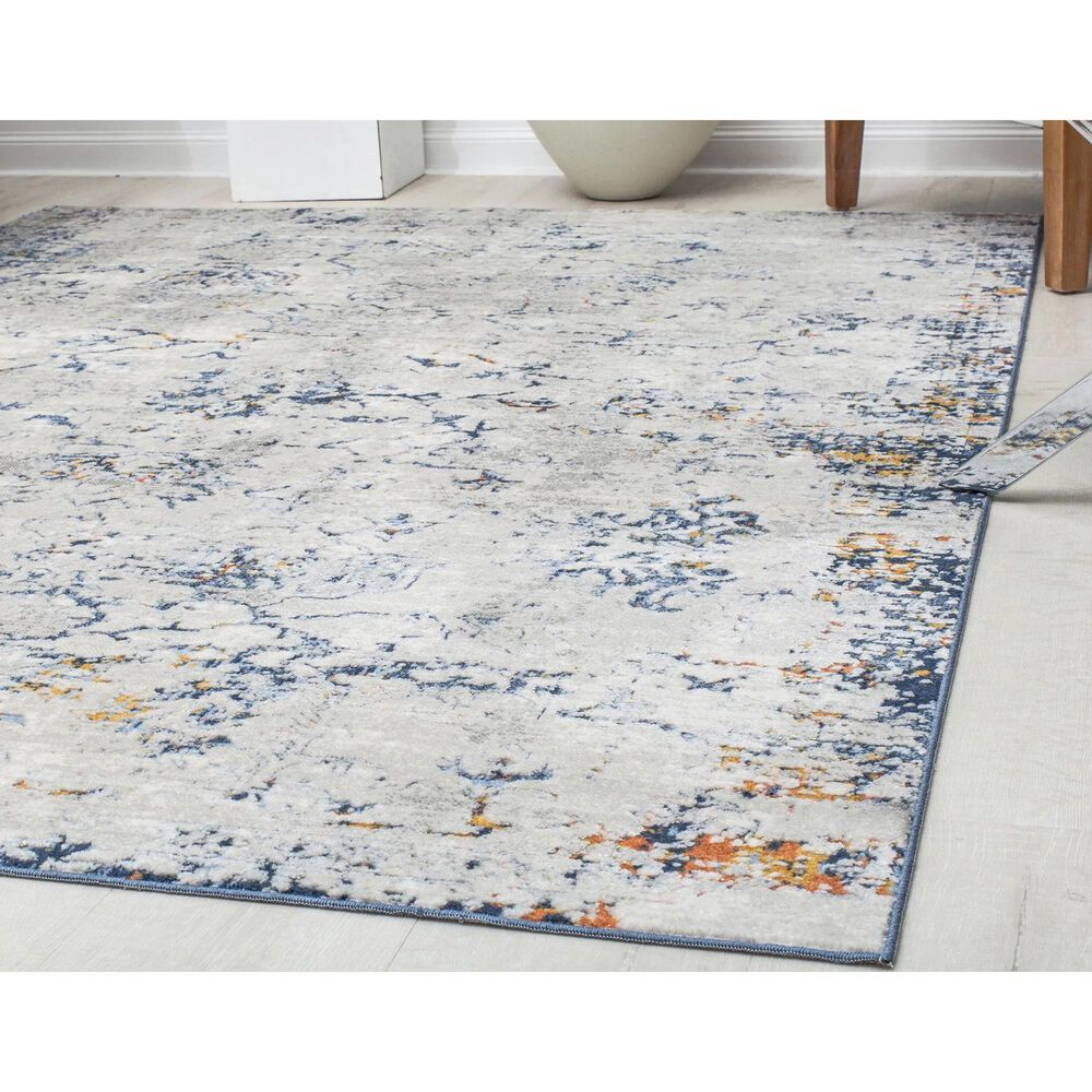 Rugs America Prescott Seafoam 5 3 X 7 White And Blue Area Rug Nebraska Furniture Mart