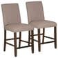 Linon Home Decor Spiva Counter Stool with Tan Cushion in Brown (Set of 2), , large