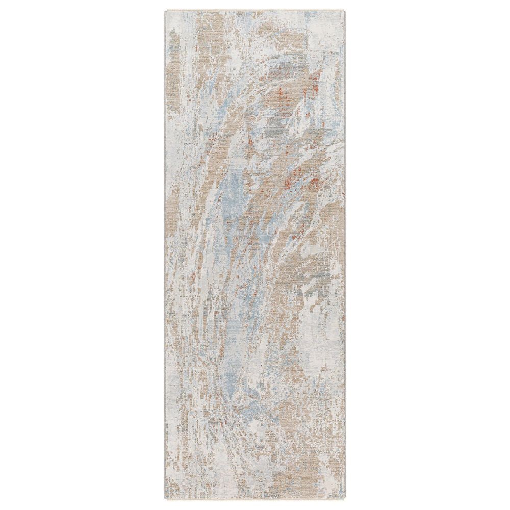 Surya Brunswick Cream, Tan, Taupe, Light Slate, Blue and Seafoam 2&#39;7&quot; x 10&#39; Runner, , large