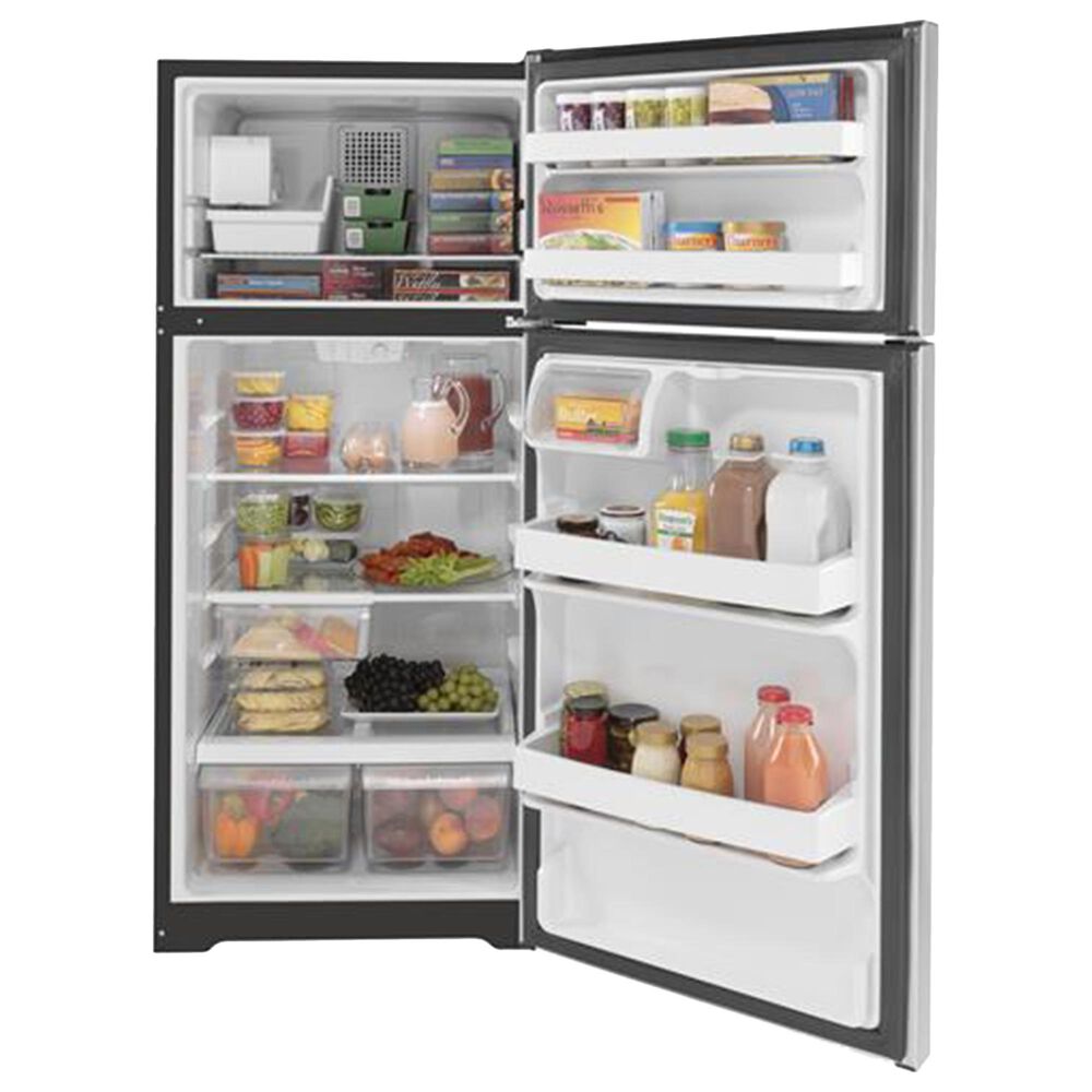 GE Appliances 16.6 Cu. Ft. Top Freezer Refrigerator Energy Star in Stainless Steel, , large