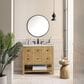 James Martin Vanities Breckenridge 36" Single Bathroom Vanity in Light Natural Oak with 3 cm Arctic Fall Solid Surface Top and Rectangular Sink, , large